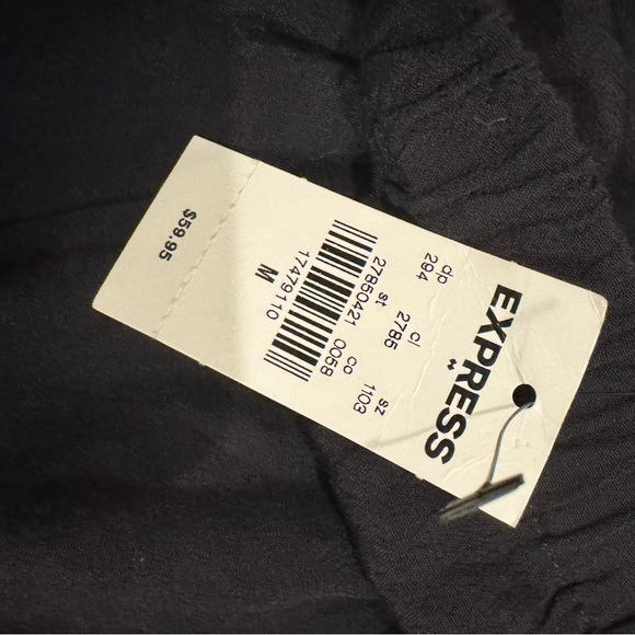 Express Black Asymmetrical 3/4 Sleeve Romper - Picture 2 of 3